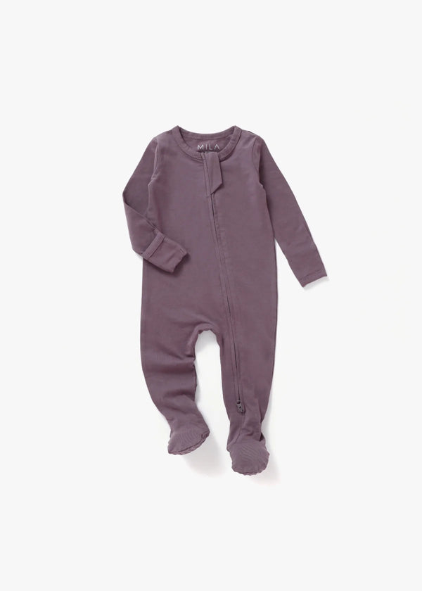 Sleeper Footie Jersey Knit - Elderberry