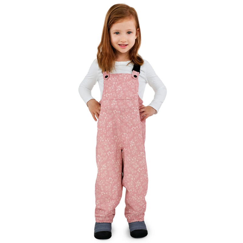 Bib Pants - Cozy-dry Fleece Lined, Prairie Flowers, 2T