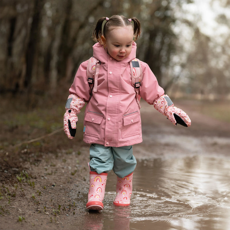 Jacket, Fleece Lined, Cozy-dry Rain Dusty Pink 1T