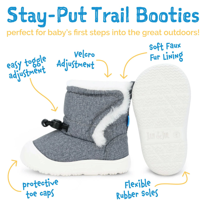 Booties - Stay-Put Trail - Grey