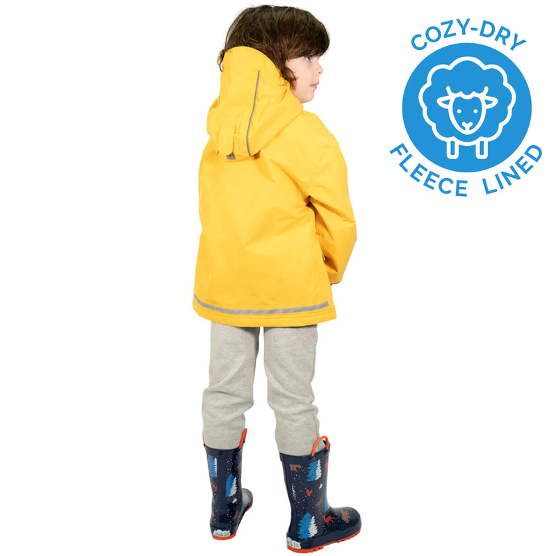 Jacket cozy-dry rain fleece lined - Yellow 2T